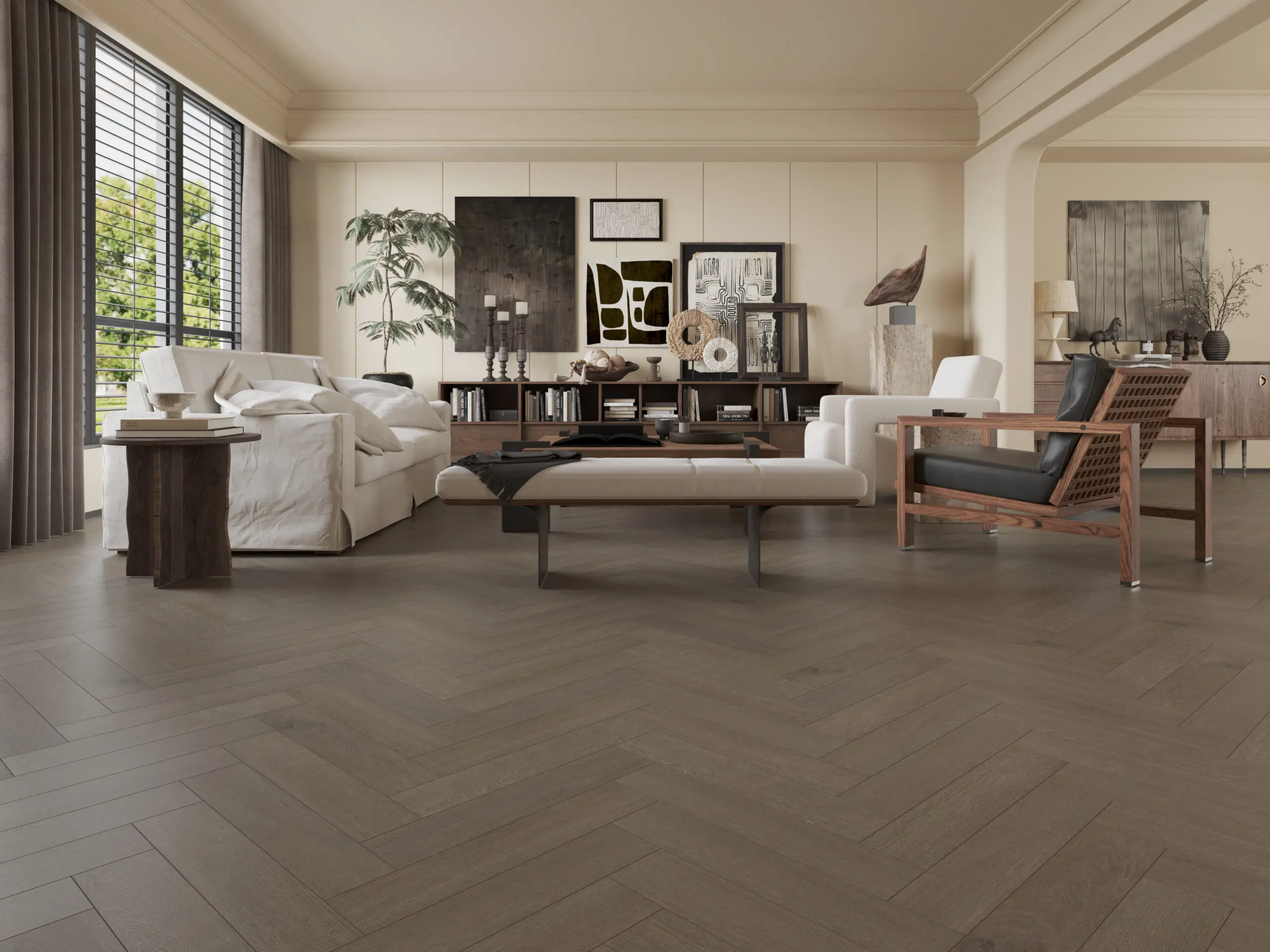 Trident Laminate Tawny Oak Herringbone Parquet