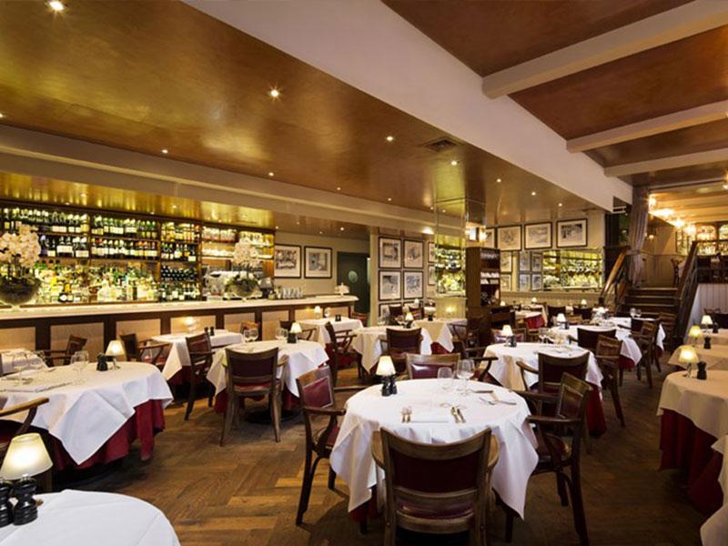 Deep Fumed Oak Herringbone Parquet in Marco Pierre White’s London Steakhouse