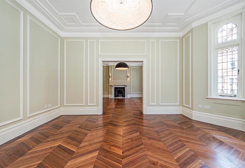 Walnut Chevron Parquet Flooring