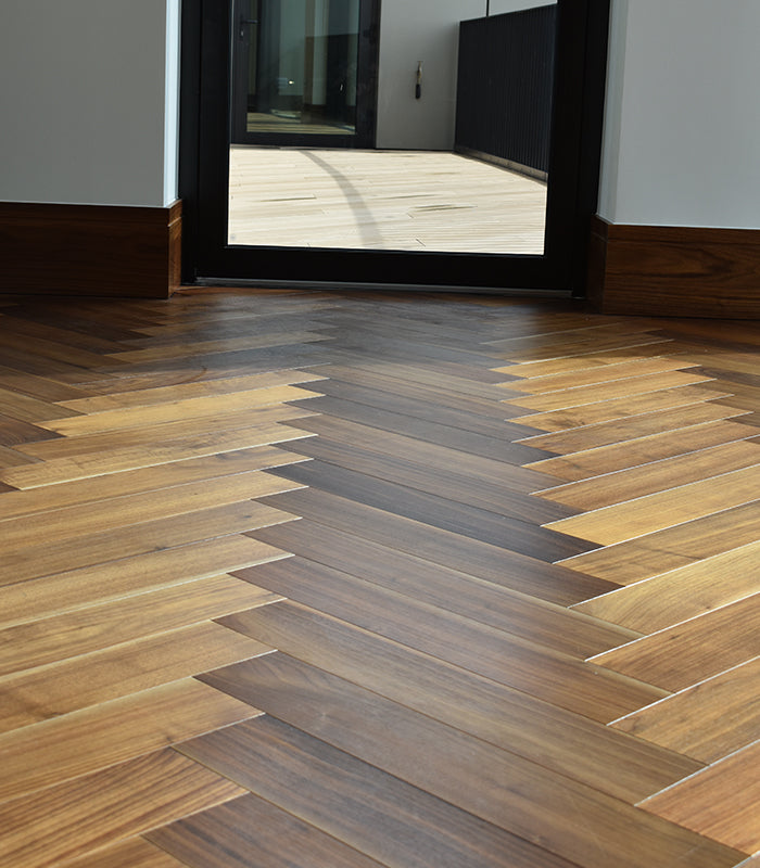 American Black Walnut Hard Wax Oiled Herringbone Parquet