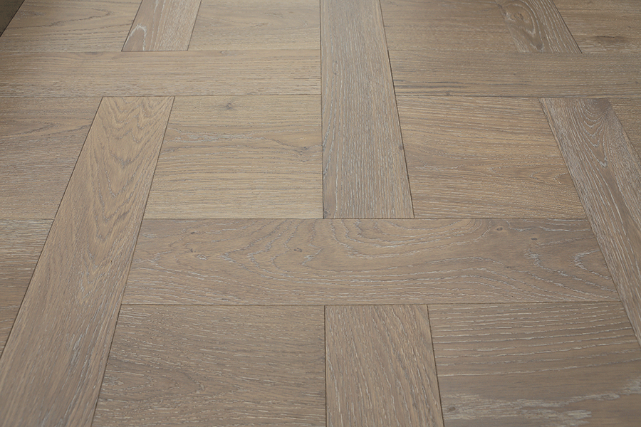 Brushed Fumed Limed UV Oiled Oak Basketweave Parquet