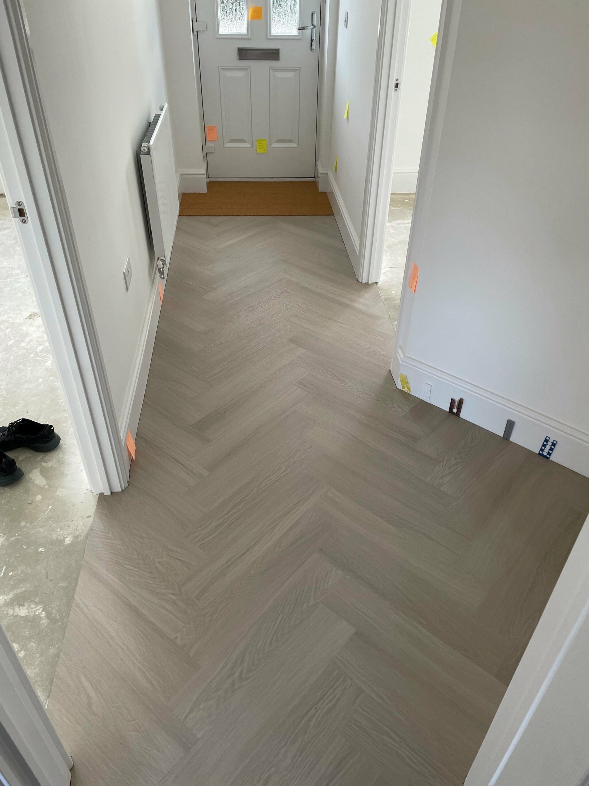 Alabaster White Oak Impervia Herringbone Parquet