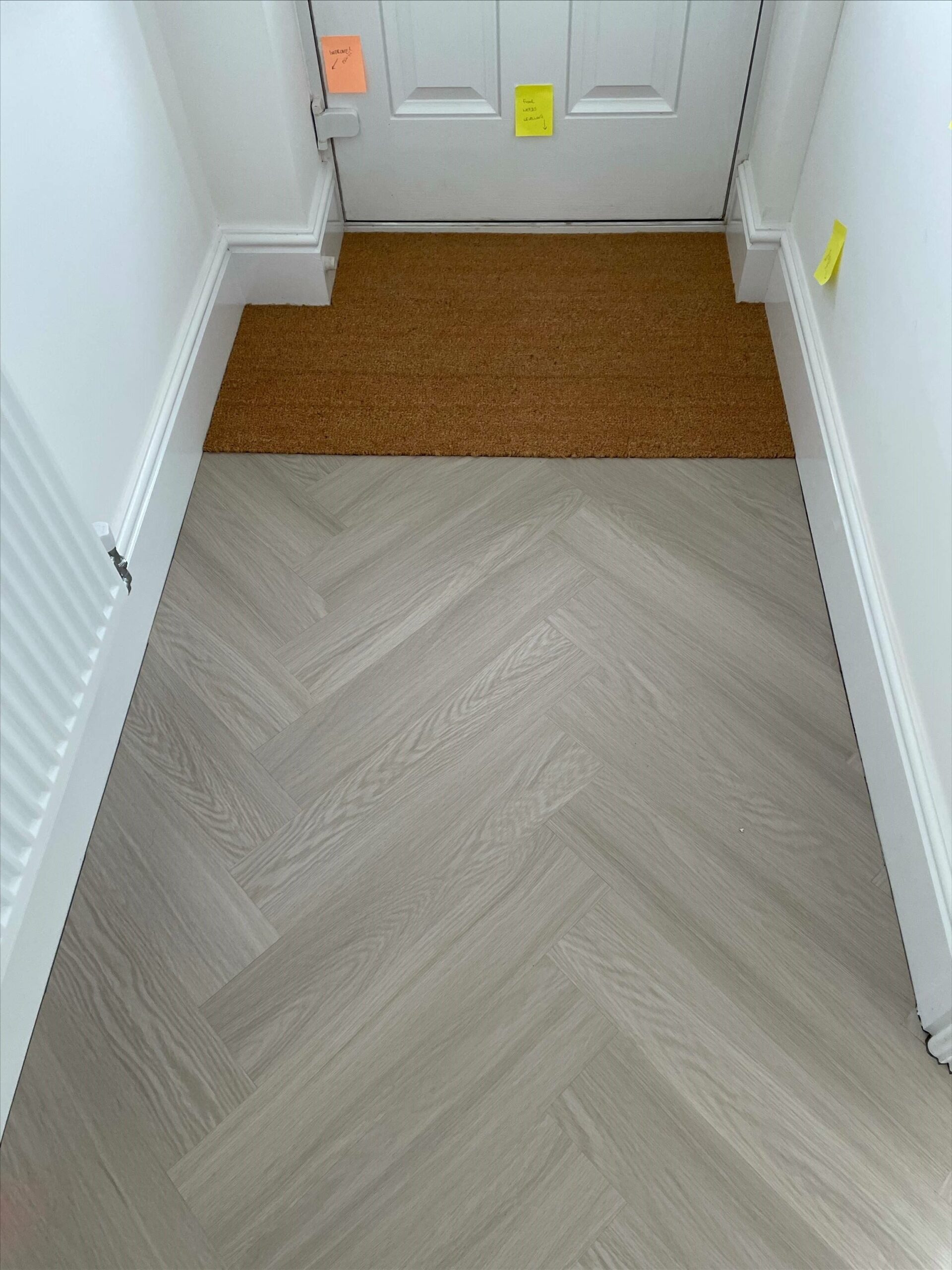 Alabaster White Oak Impervia Herringbone Parquet