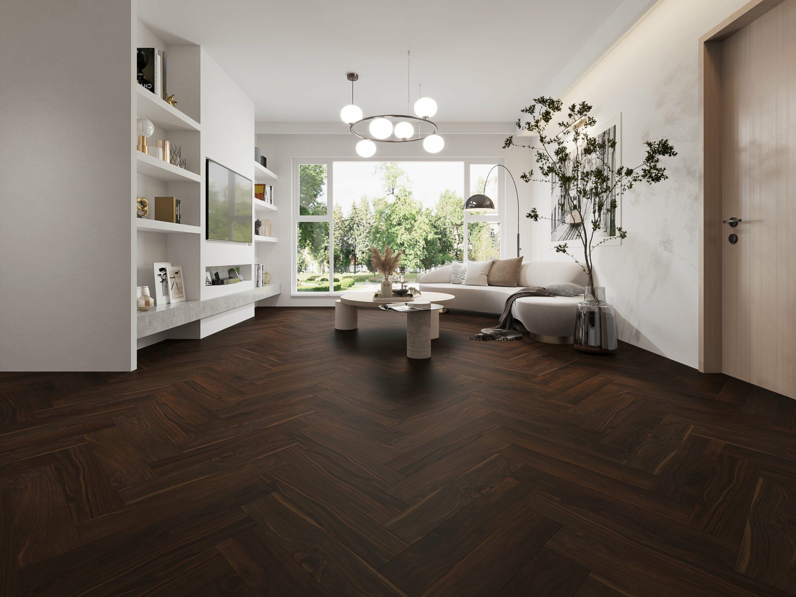 American Black Walnut Impervia Herringbone Parquet