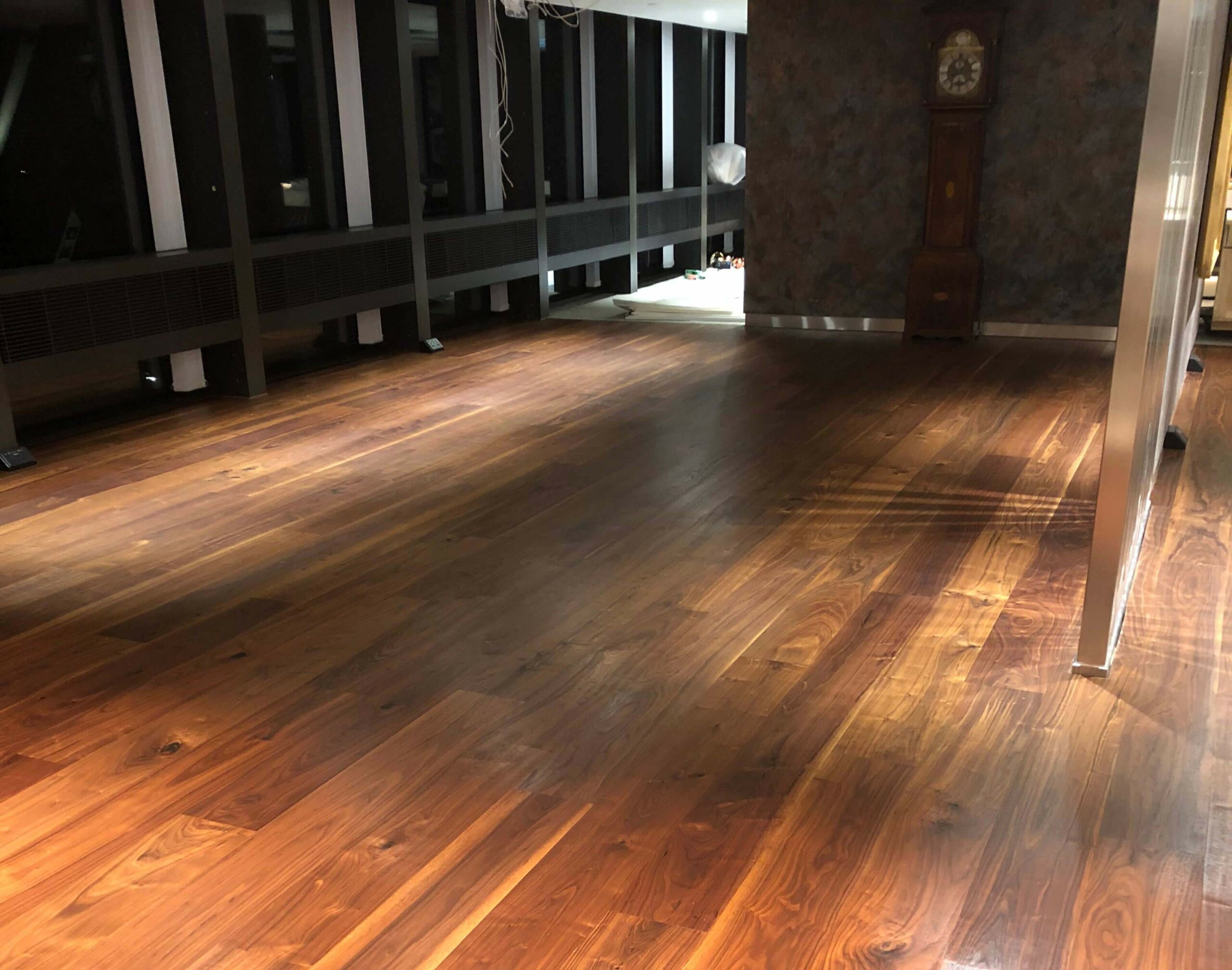 Wide Black American Walnut Hard Wax Oiled Flooring