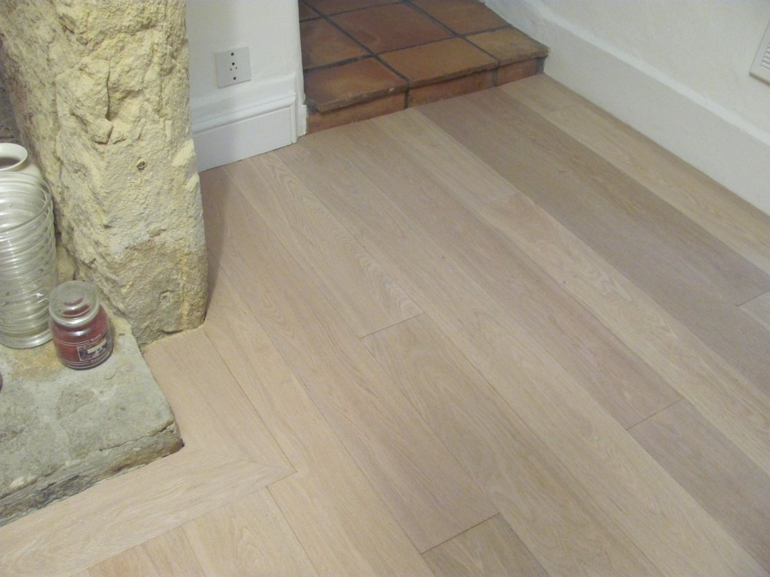 Narrow Brushed White UV Oiled Oak Flooring