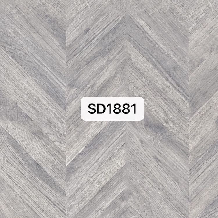 Cobble Grey Chevron Parquet Optimum Laminate Flooring with Built-In EIR Backing and AC4 wear layer