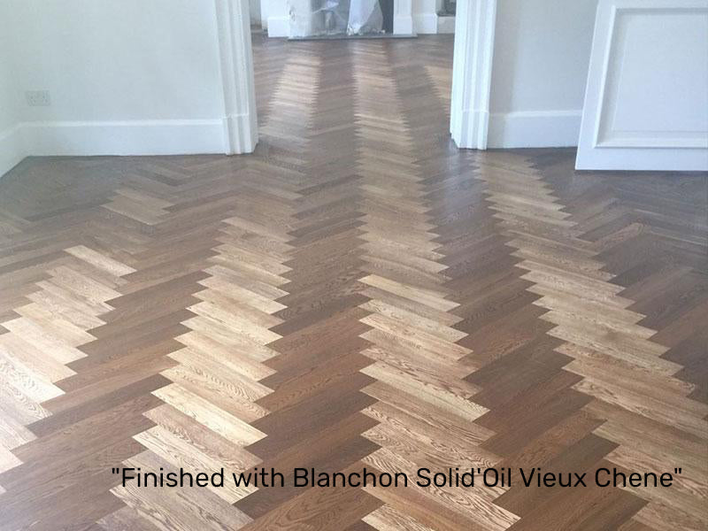 Natural Unfinished Oak Herringbone Parquet