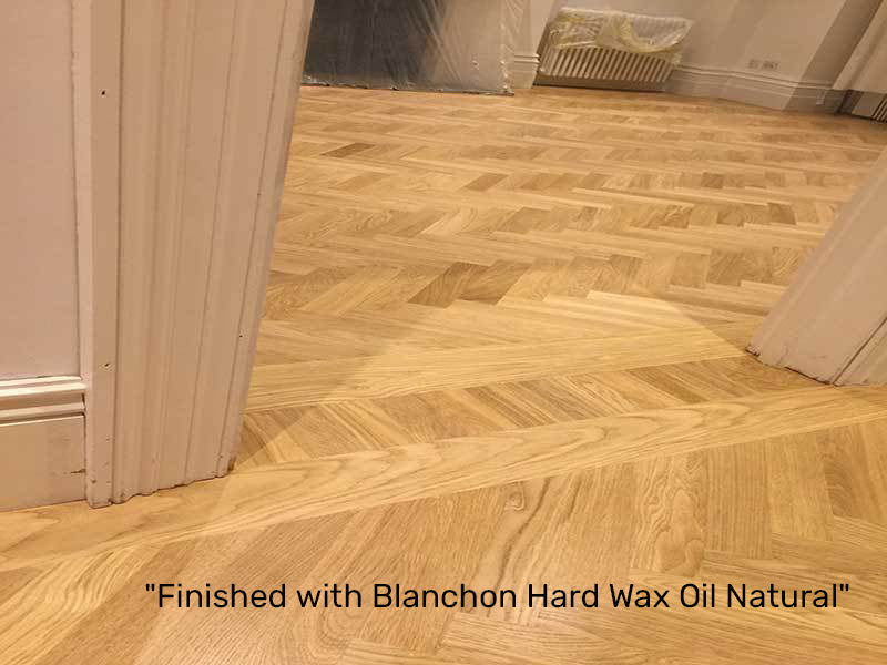 Natural Unfinished Oak Herringbone Parquet