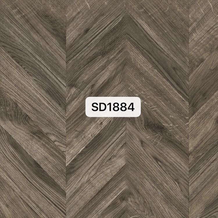 Fumed Oak Chevron Parquet Trident Laminate Flooring with Built-In EIR Backing and AC4 wear layer