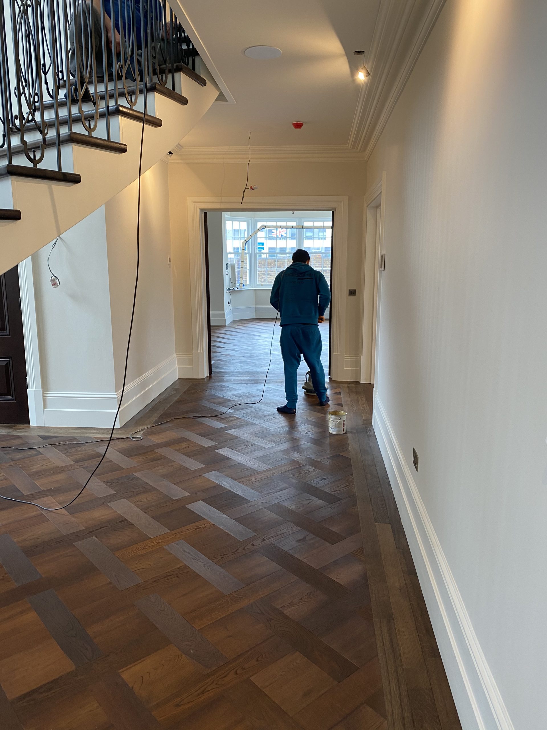 Deep Fumed UV Oiled Oak Basketweave Parquet