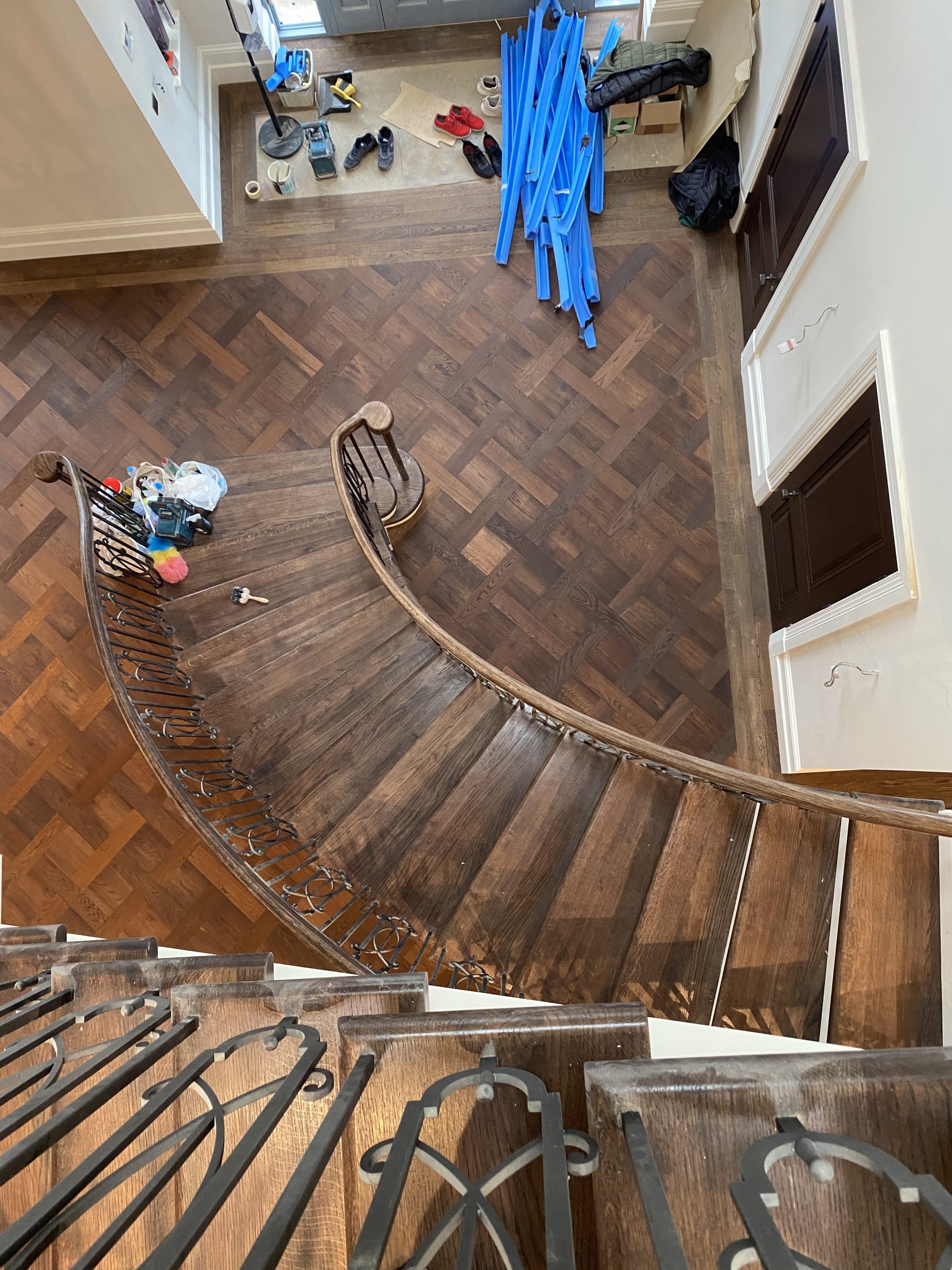 Deep Fumed UV Oiled Oak Basketweave Parquet