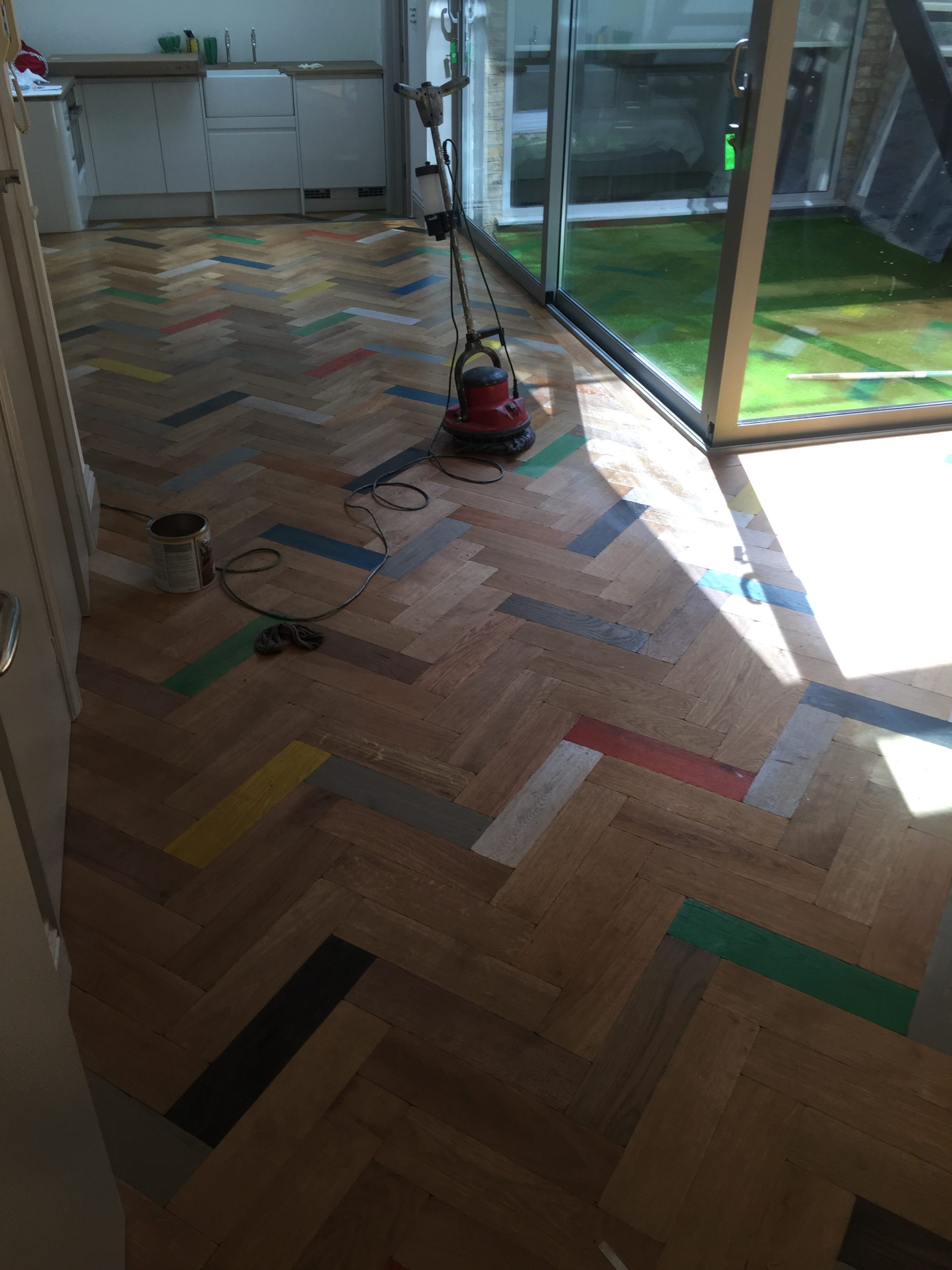 Natural Unfinished Oak Herringbone Parquet