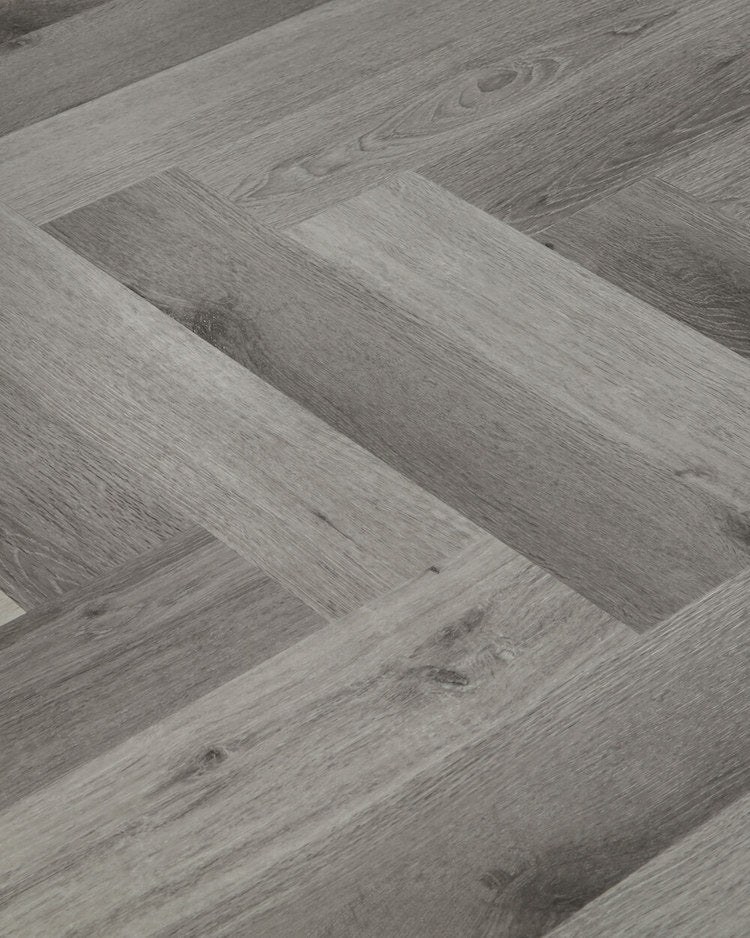 French Grey Oak Impervia Herringbone Parquet