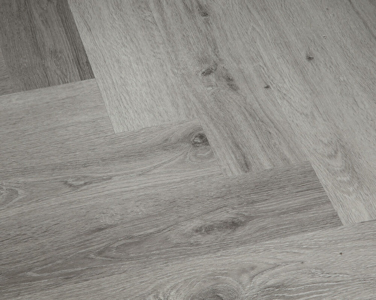 French Grey Oak Impervia Herringbone Parquet