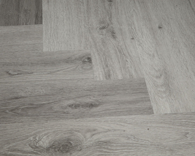 French Grey Oak Impervia Herringbone Parquet