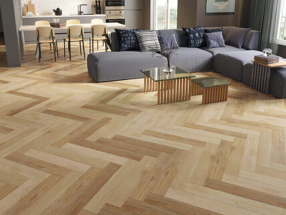 Natural Oak Impervia Herringbone Parquet