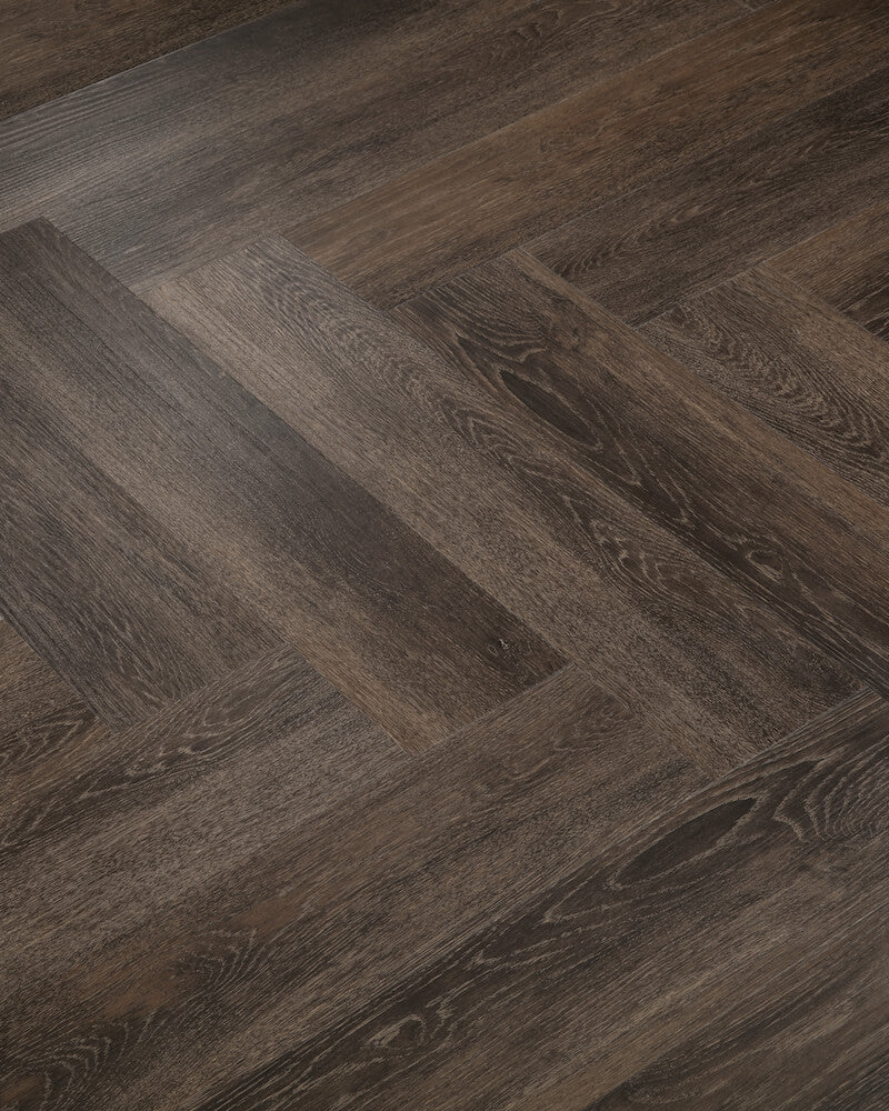 Smoked Oak Impervia Herringbone Parquet