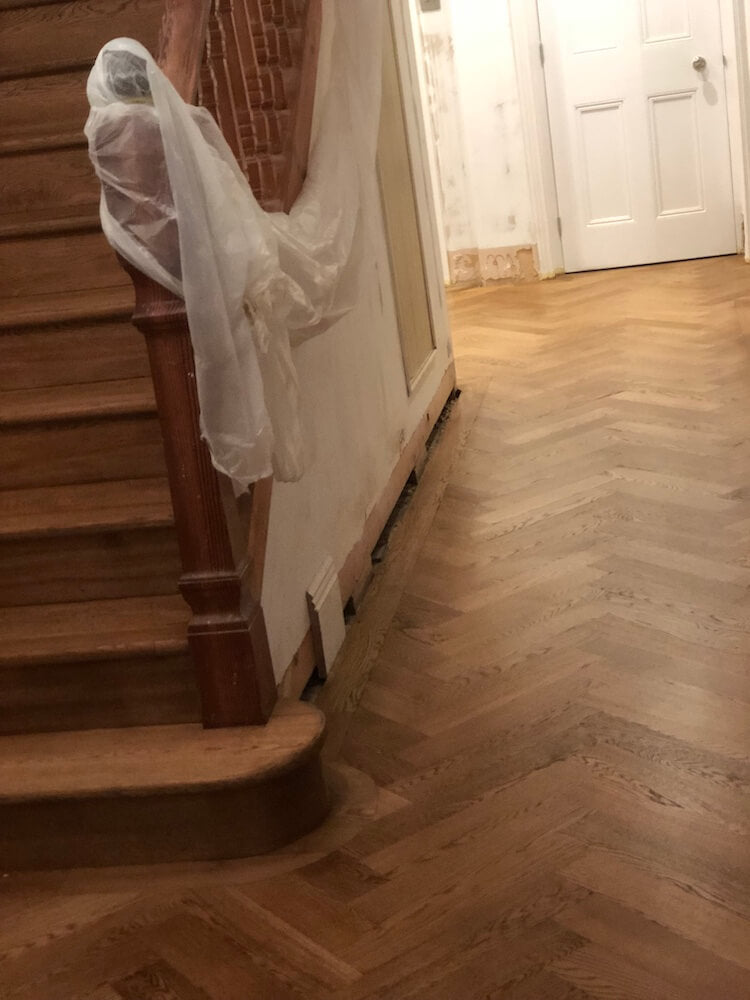 Brushed Fumed UV Oiled Oak Chevron Parquet