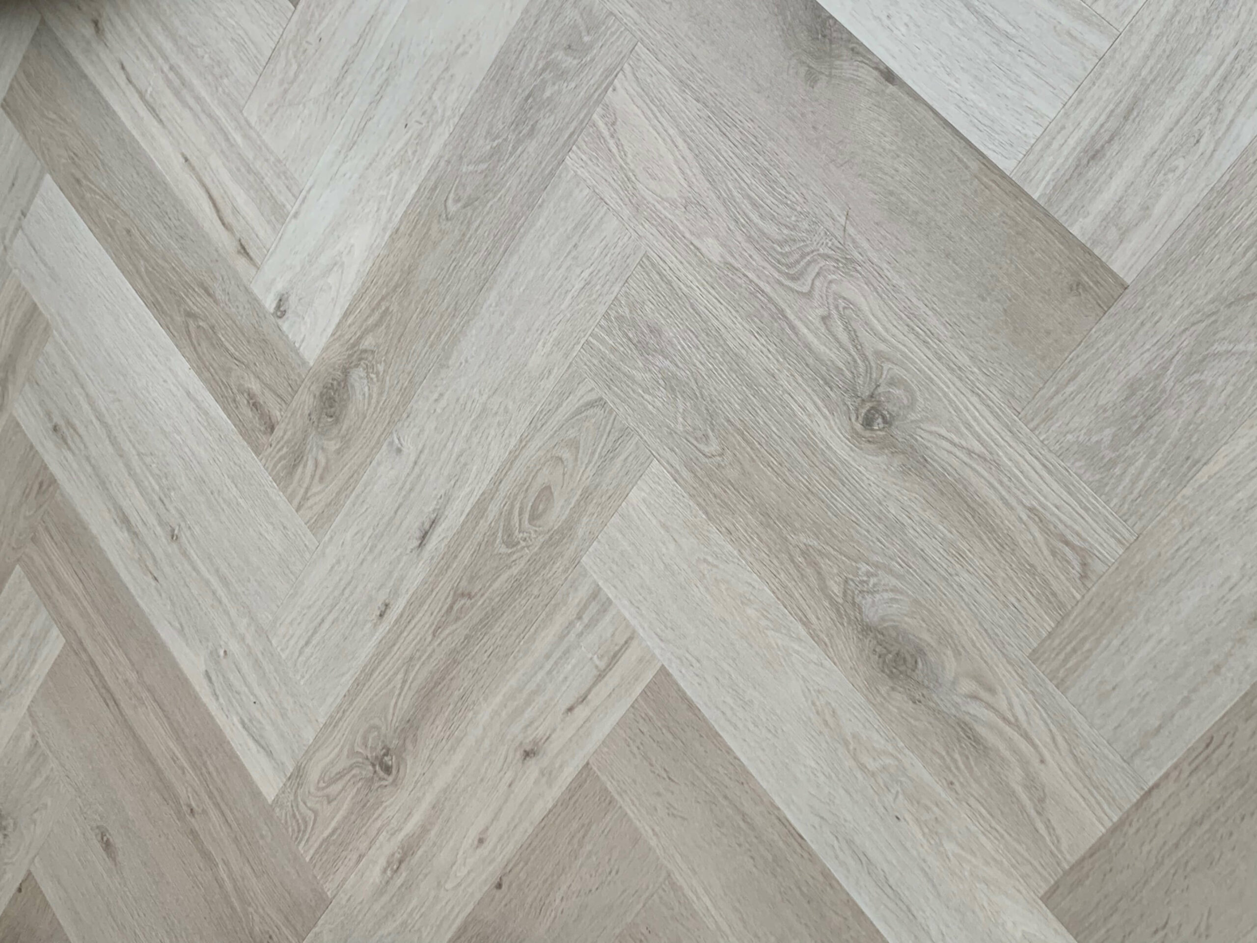 White Washed Oak Impervia Herringbone Parquet