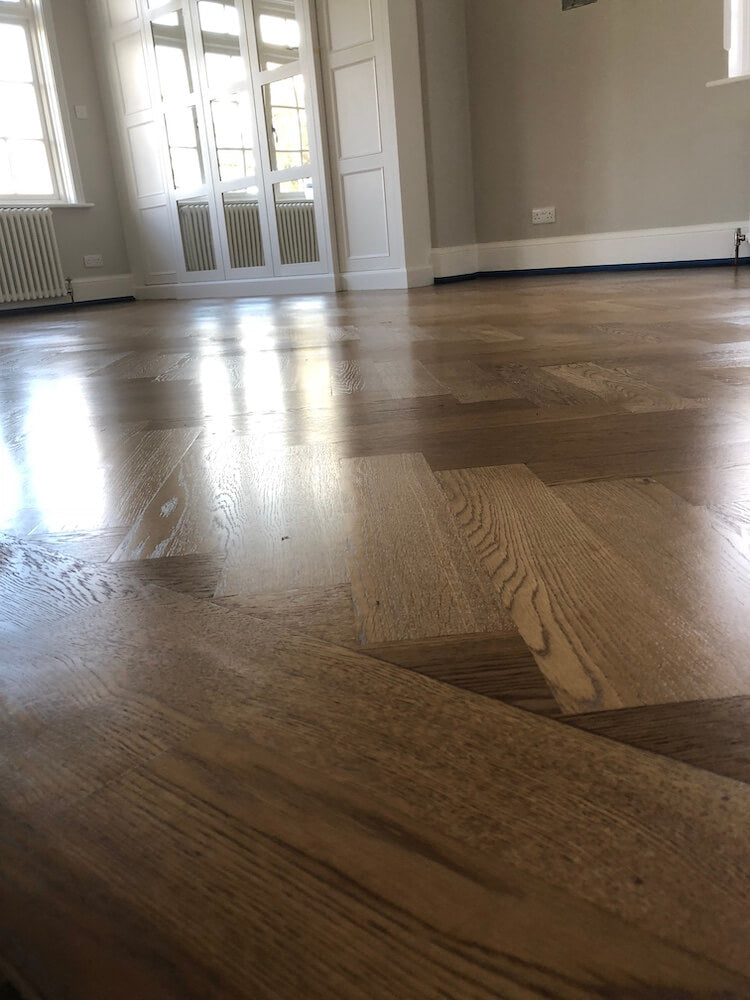 Smooth Natural Hard Wax Oiled Oak Herringbone Parquet