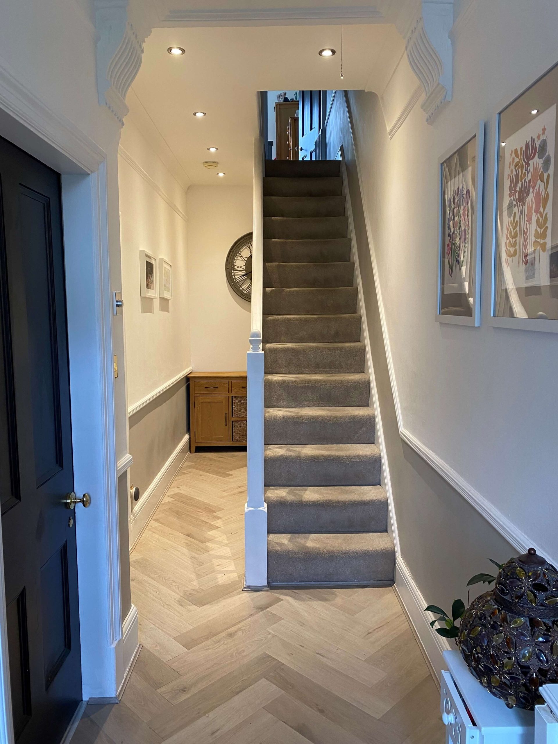 White Washed Oak Impervia Herringbone Parquet