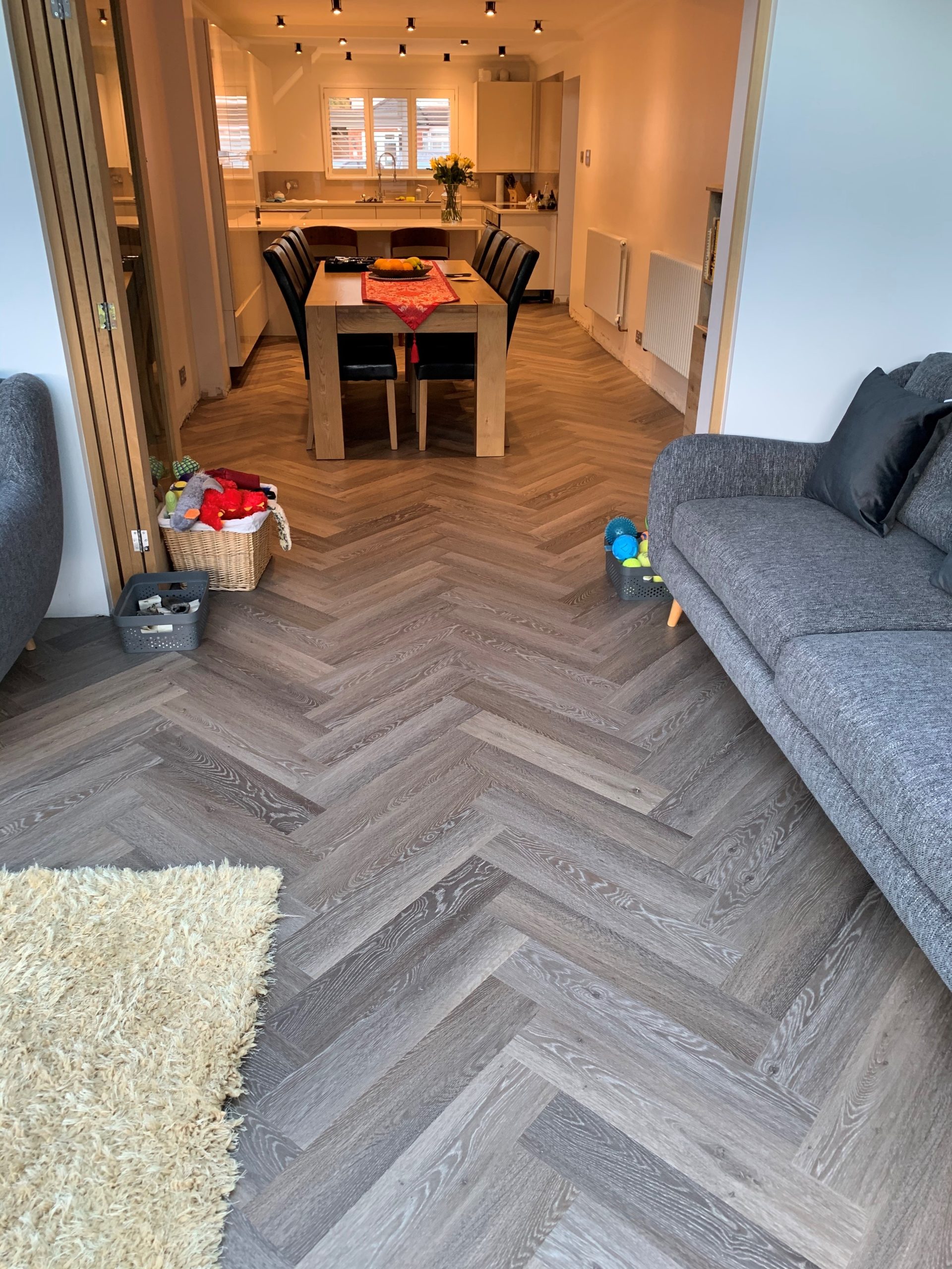 Cobble Grey Oak Impervia Herringbone Parquet