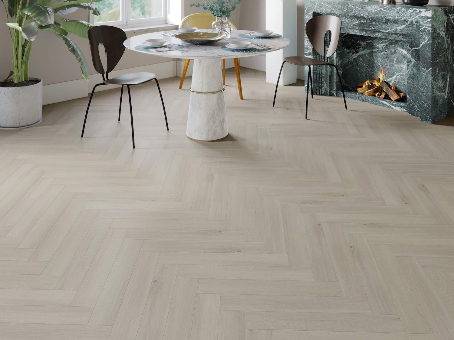 Scandinavian Oak Impervia Herringbone Parquet