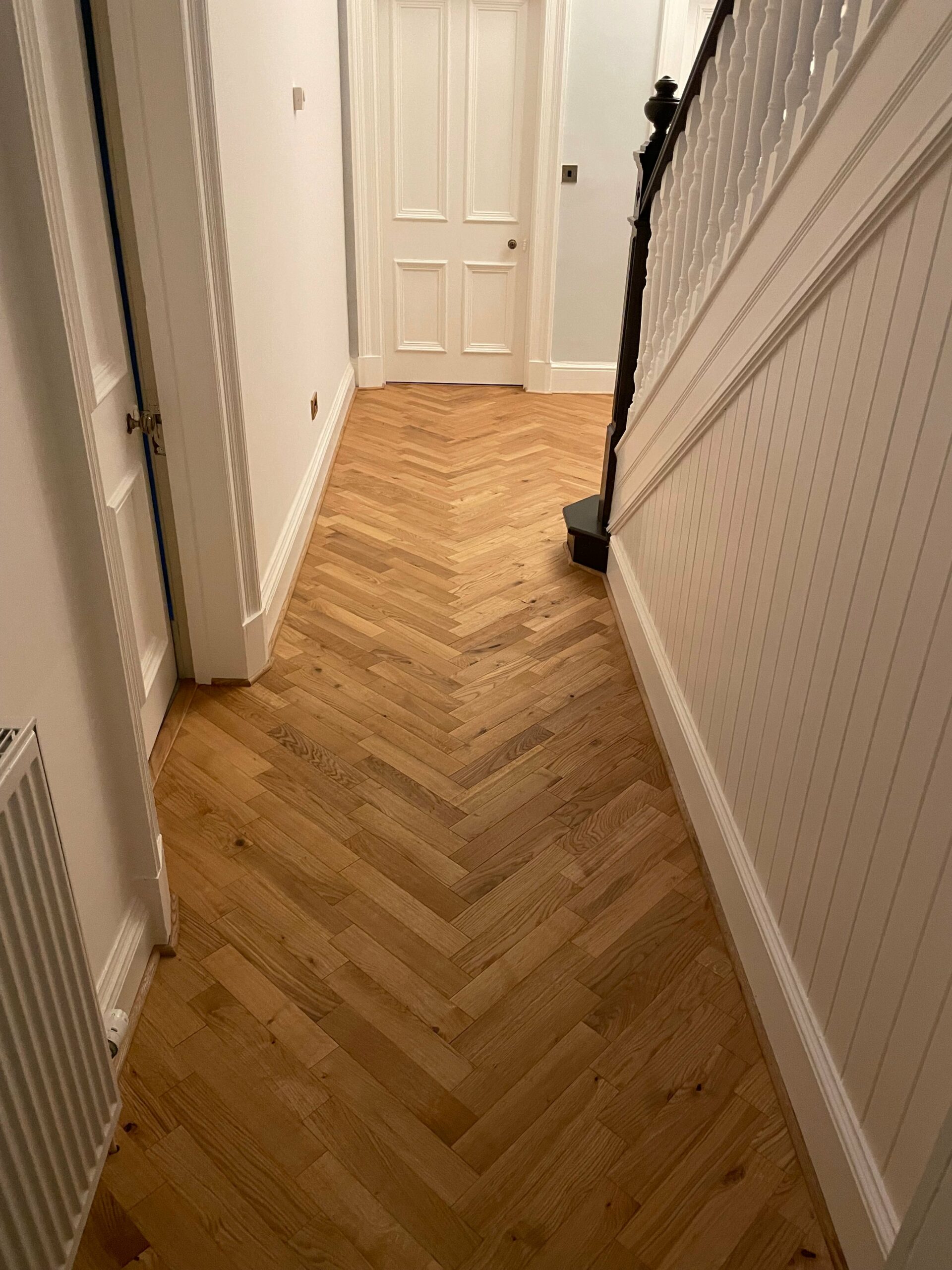 Smooth Natural Hard Wax Oiled Oak Herringbone Parquet