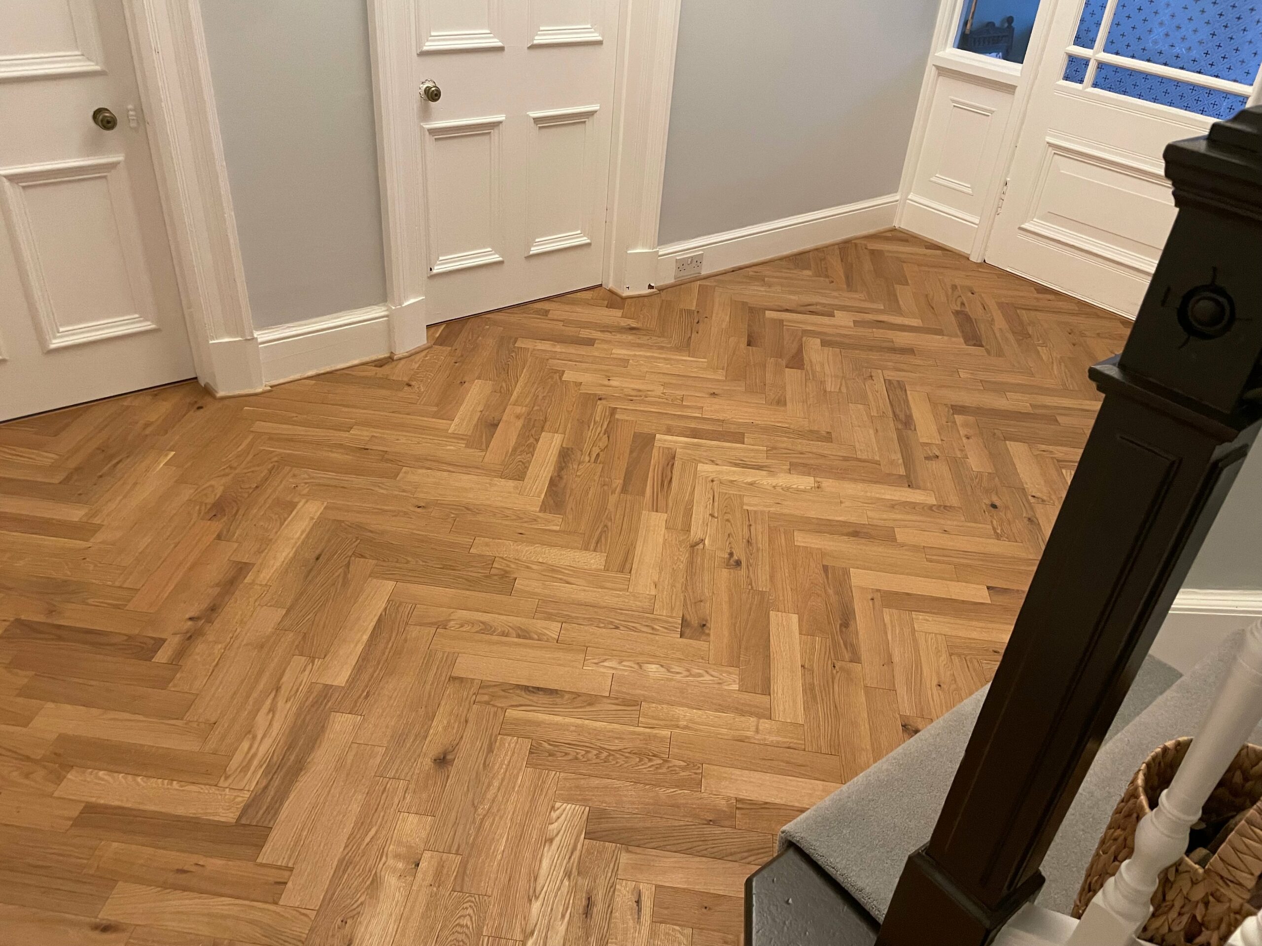 Smooth Natural Hard Wax Oiled Oak Herringbone Parquet