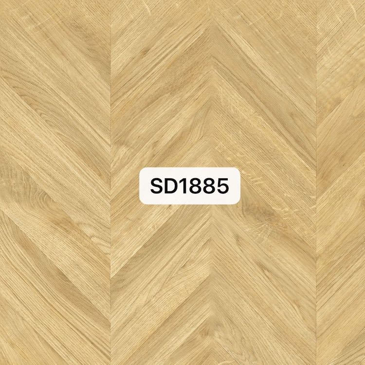 Natural Oak Chevron Parquet Trident Laminate Flooring  with Built-In EIR Backing and AC4 wear layer