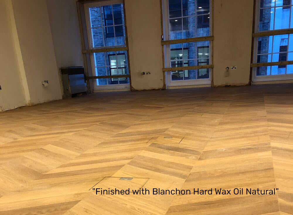 Natural Unfinished Oak Chevron Parquet