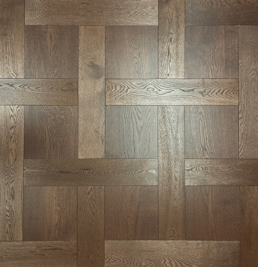 Brushed Antique Smoked UV Oiled Oak Herringbone Parquet