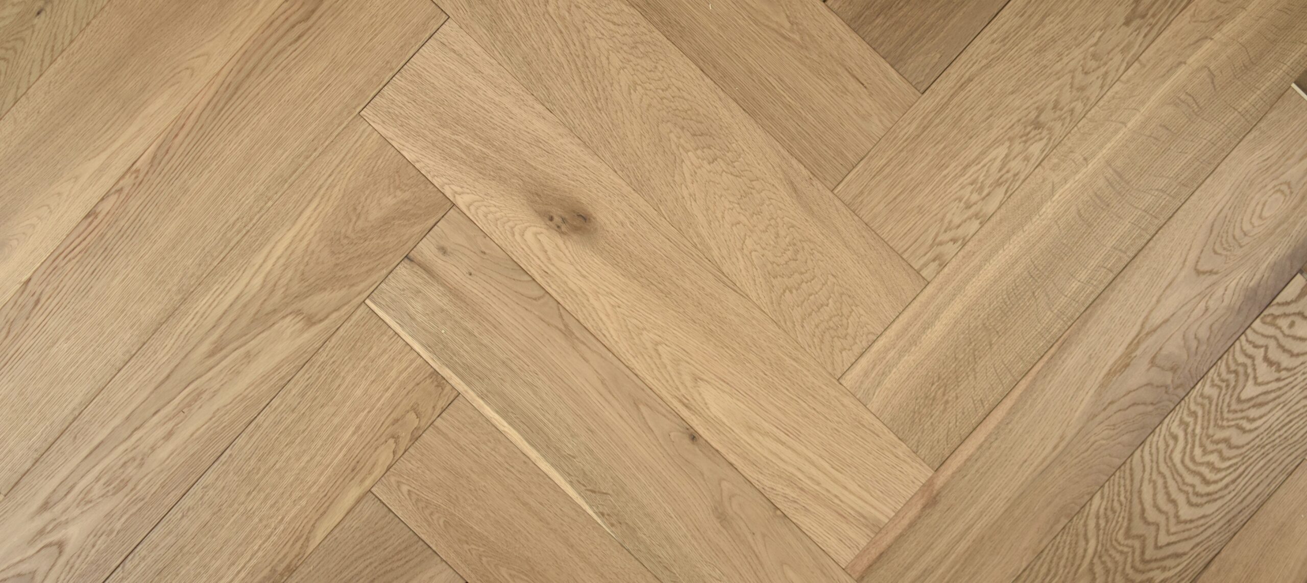 Brushed Fumed UV Oiled Light Oak Herringbone Parquet