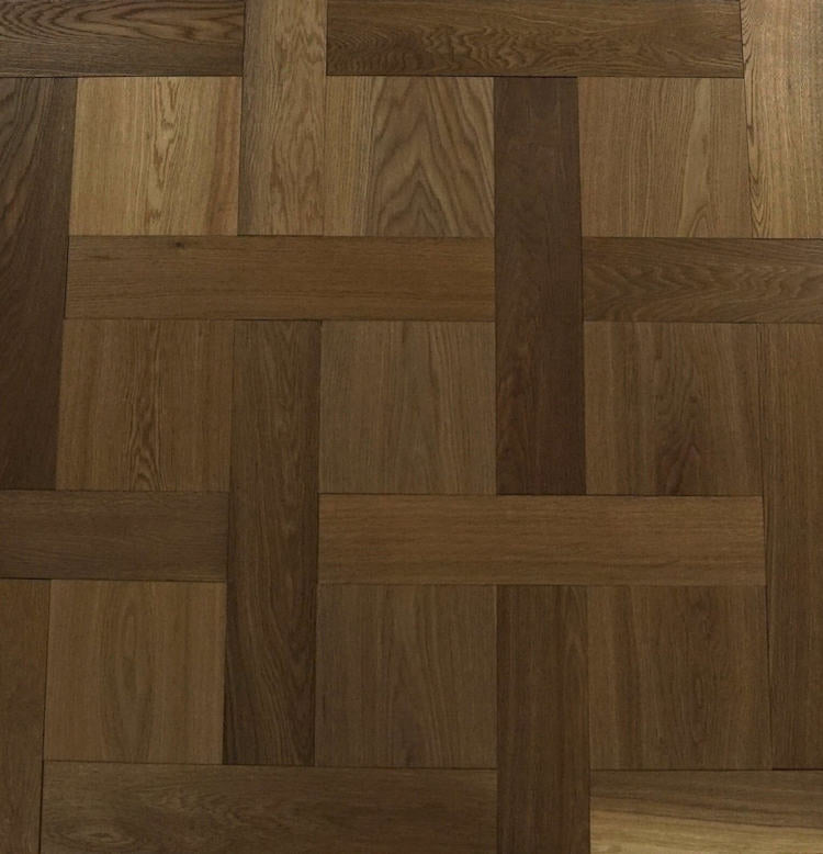 Brushed Fumed UV Oiled Oak Basketweave Parquet