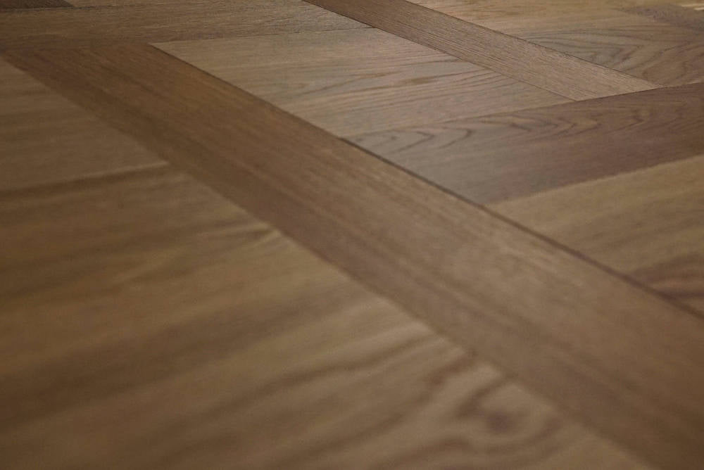 Brushed Fumed UV Oiled Oak Basketweave Parquet