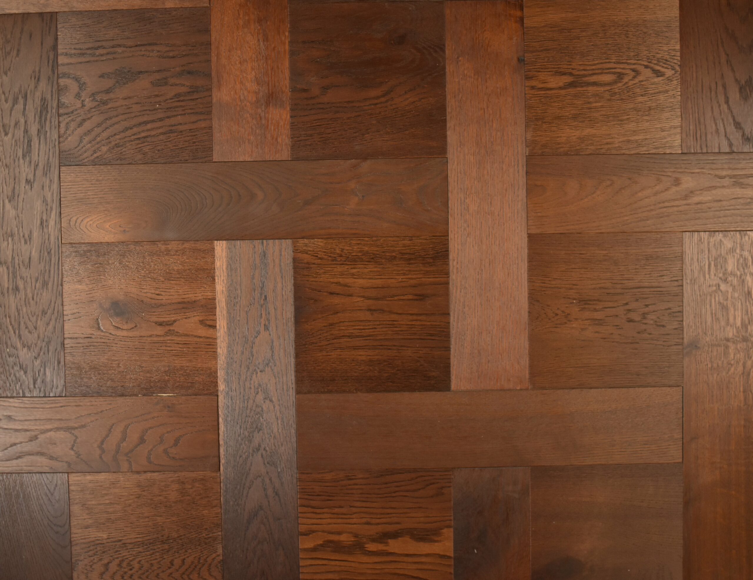 Deep Fumed UV Oiled Oak Basketweave Parquet