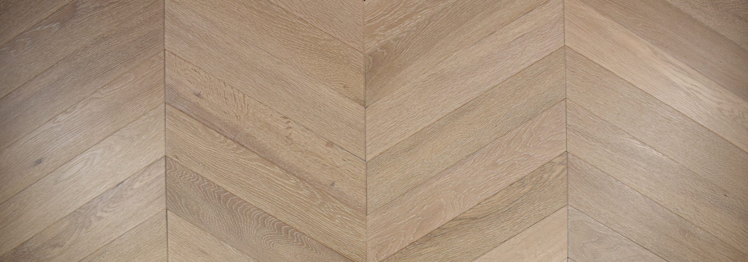 Brushed Fumed Light Cobble Grey UV Oiled Oak Chevron Parquet