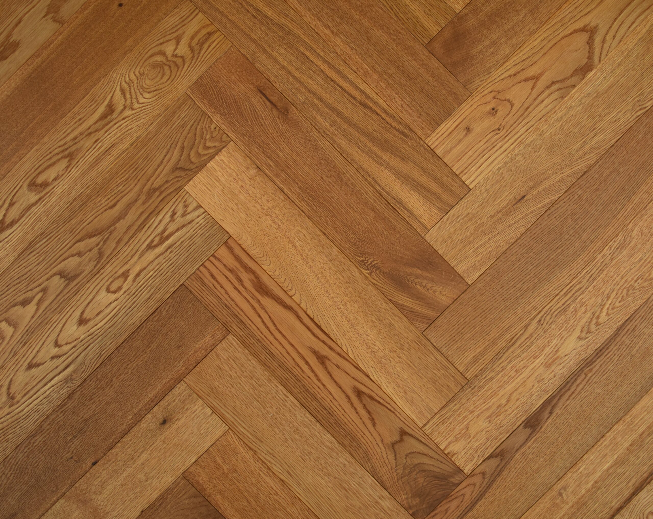 Brushed Fumed UV Oiled Rustic Oak Herringbone Parquet