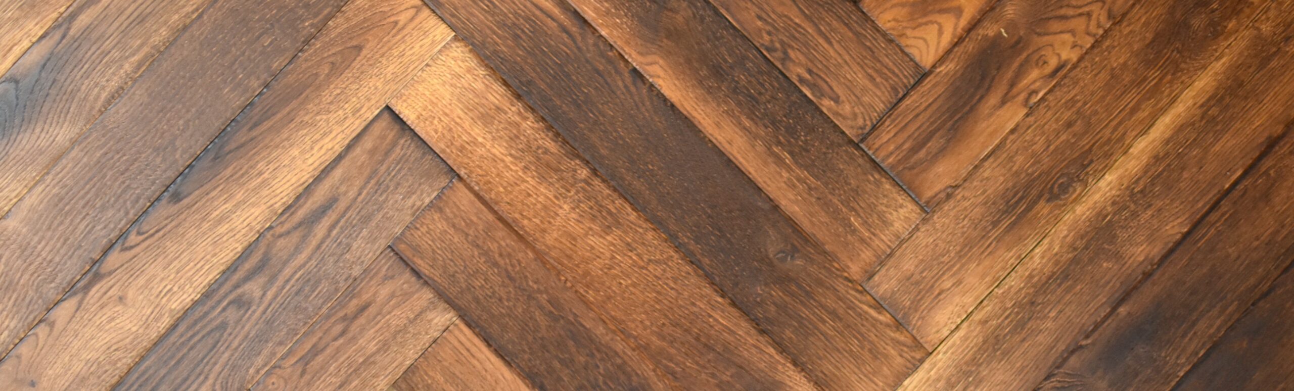 Brushed Antique Fumed Burnt Fired UV Oiled Oak Parquet