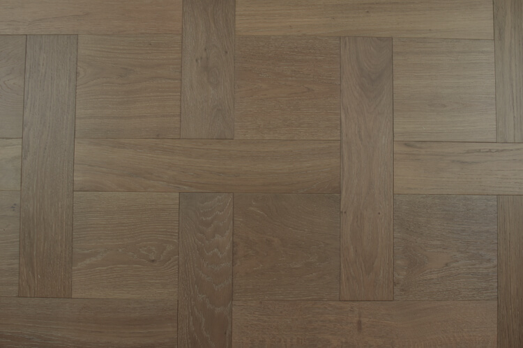 Brushed Fumed Limed UV Oiled Oak Basketweave Parquet