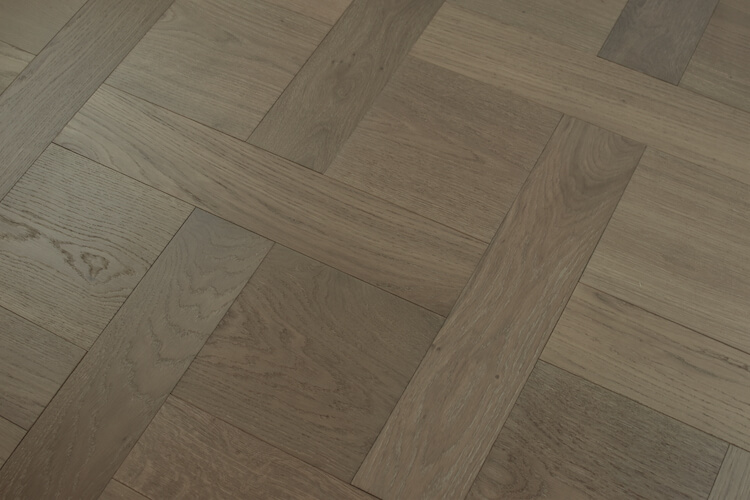 Brushed Fumed Limed UV Oiled Oak Basketweave Parquet