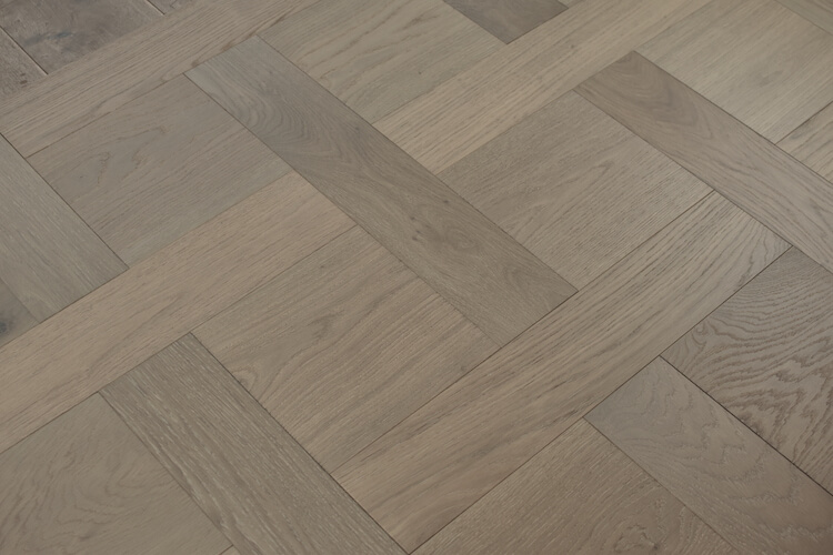 Brushed Fumed Limed UV Oiled Oak Basketweave Parquet