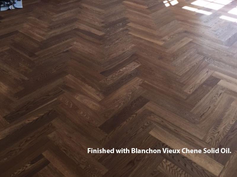 Fumed Unfinished Oak  Herringbone Parquet