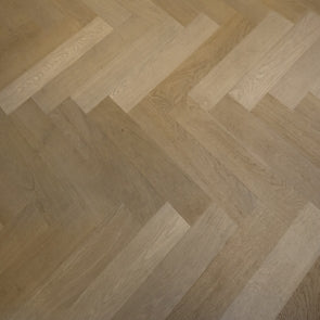 Lightly Fumed & Smoked Oiled Oak Herringbone Parquet