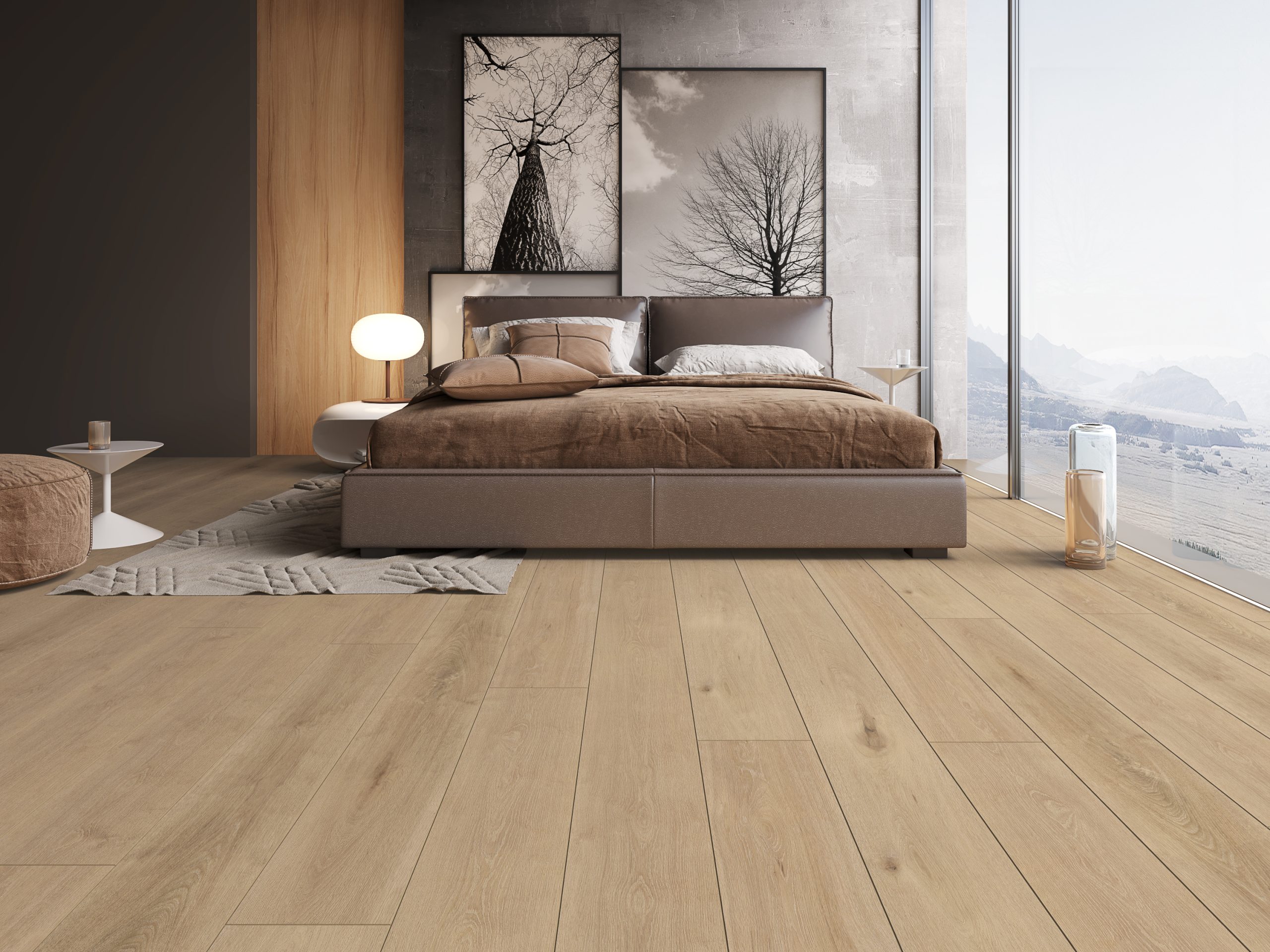 Natural White Oak Laminate Wood Flooring  with AC4 wear layer
