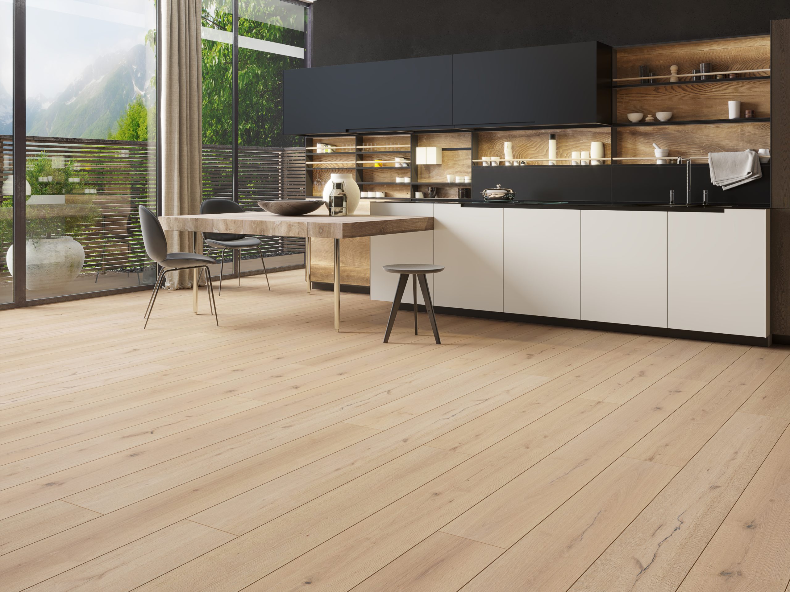 White Oak light fawn Laminate Flooring with AC4 wear layer