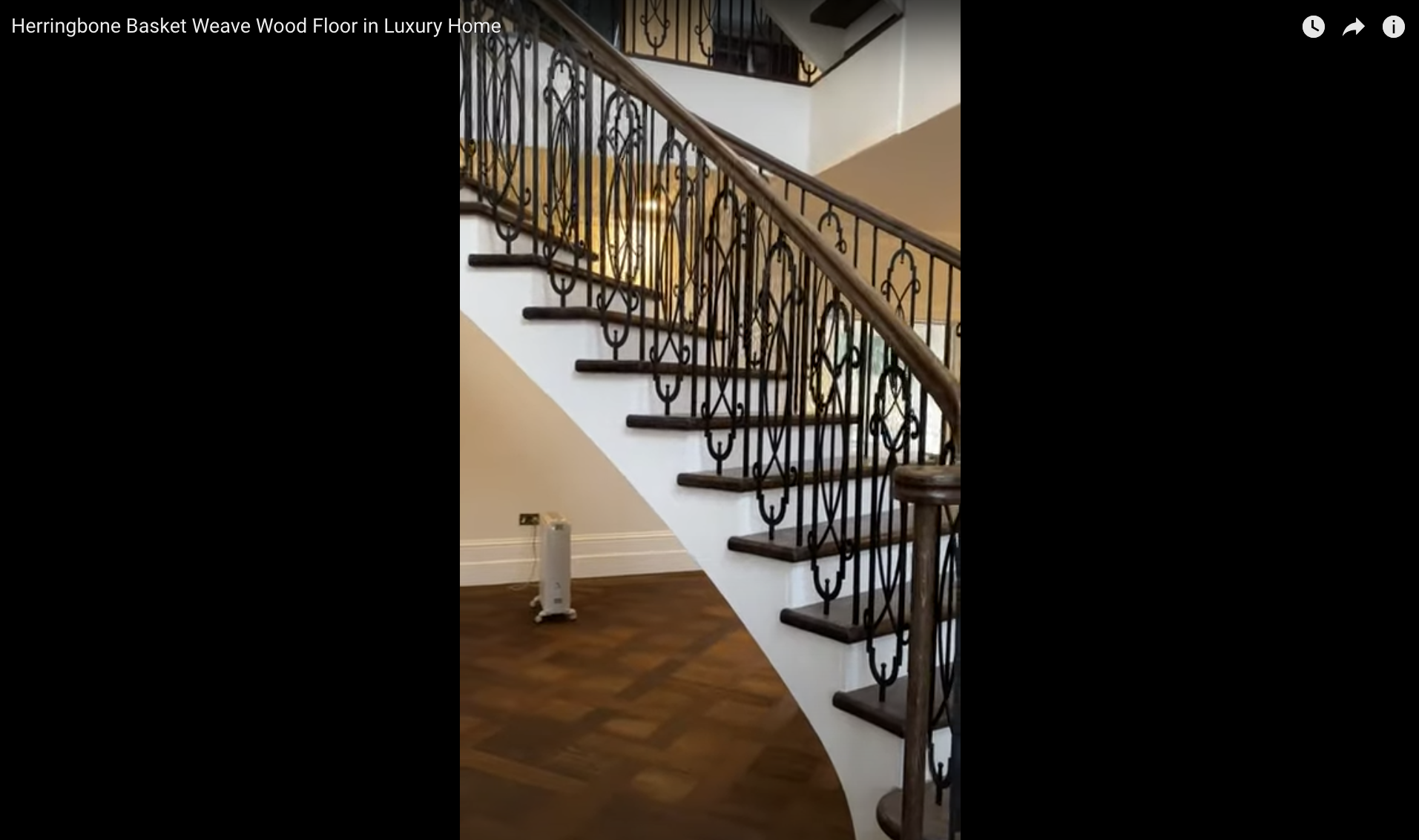 Herringbone Basket Weave Wood Floor in Luxury Home