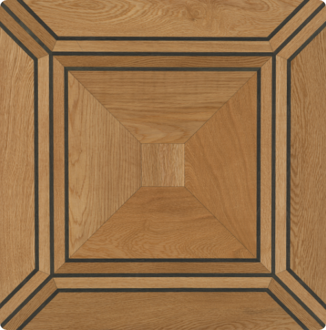 Fumed Art Deco parquet panel