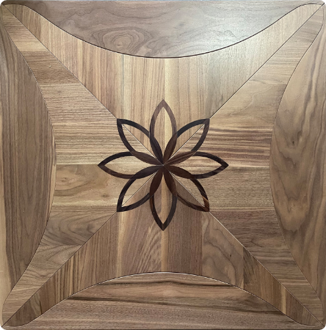 Walnut Flower Parquet Panel
